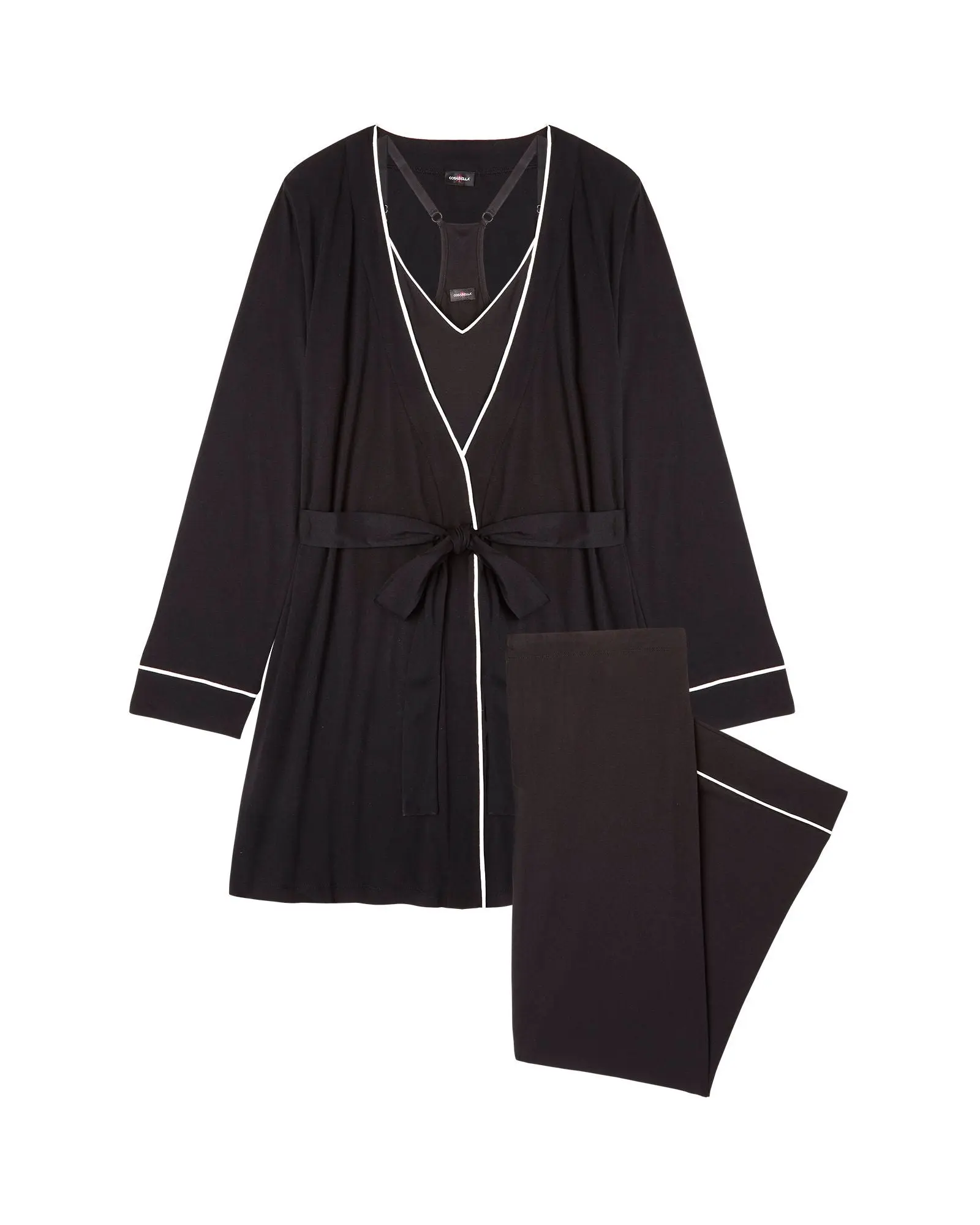 Bella Racerback Cami, Pant & Robe PJ Set