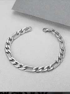 Hip Hop Punk Cuban Chain Tank Pattern Simple Stainless Steel Men's Bracelet, Birthday Gift, Party Accessory, Jewelry Men