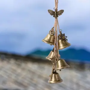 Witchcraft bells are used for door doorknob protection, copper bells hanging witchcraft Wicca supplies, door hanging ornaments, handmade witch bells, witchcraft magic wind chime porches and outdoor garden decorations.