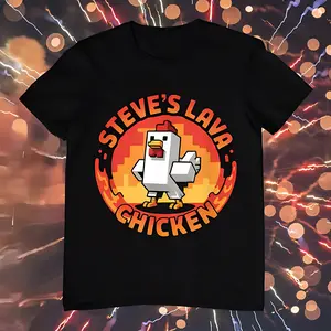 Youth and Adult shirt Lava Chicken T-Shirt, Graphic Tees For Boys, Minecraft Cotton Graphic Tees, Gamer Gift, Boys & Girls Birthday Tee, Youth Boys Clothes, Kids Clothing