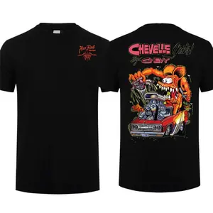 Chevelle Guts By Chevy Retro Rat Fink T-shirt HorsepowerShirt Racing Streetwear Gift for Him Classic Men Cotton