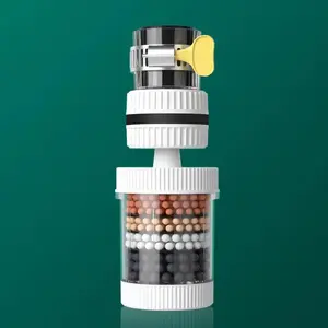 1/2pcs universal faucet, 6-layer water-saving filter, adjustable cleaning purifier, anti splash bubble, 360 degree rotating spray (white)