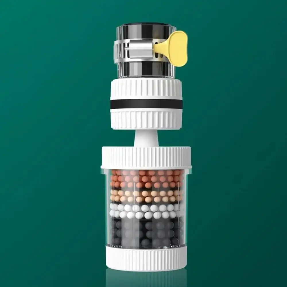 1/2pcs universal faucet, 6-layer water-saving filter, adjustable cleaning purifier, anti splash bubble, 360 degree rotating spray (white)