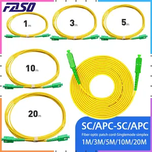 SC APC-SC APC Fiber Optic Cable Simplex 9/125 Single Mode G652D Fiber Optic Cable Patch Cord Fiber Extension Jumper