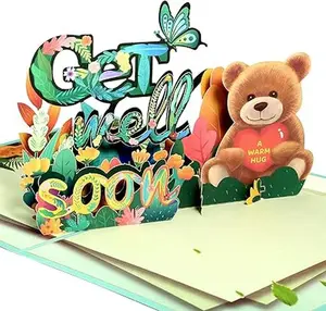 Get Well Cards with Envelope, Pop Up Get Well Soon Card Gifts for Women Men Kids After Surgery Sympathy Card