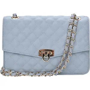 Quilted  Bag for Women, Medium Flap Crossbody Handbag with Chain Strap, Soft Vegan Leather Clutch Purse