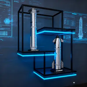 3D Printed Heavy SpaceX Starship Model Inspired by Next Gen Rocket Super Heavy Booster Large Scale Spacecraft Display for Desk Sci Fi Tech Gift for Adults, Space Enthusiast Collectible --Spiral Link