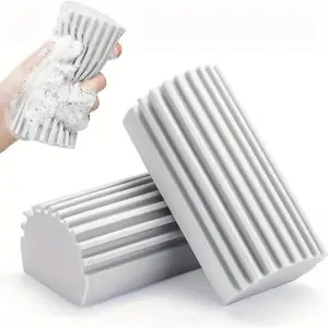Damp Duster Set, 2 Counts Magic Dust Cleaning Sponge, Cleaning Pads for Baseboard, Blind, Tiled, Furniture, Couches, Vent, Grill, Screen, Cleaning Tool, Cleaning Supplies, Bathroom Accessories