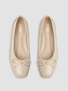 CIDER Bowknot Decor Square Toe Ballet Mary Jane Flats