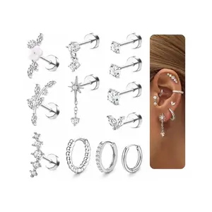 Women's Elegant Rhinestone Decor Earrings Set, High Quality Earrings, Fashion Jewelry for Party, Daily Clothing Decor, Trendy All-match & Exquisite Jewelry for Birthday Gift