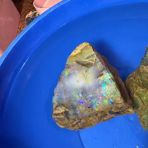 Large Natural Ethiopian Water Opal Specimen (rough) with sky blue base and lavender play of color or “fire”