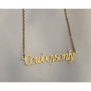 Gold Cowboys Only Necklace