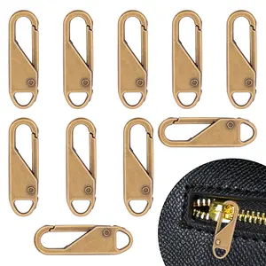 Zipper Pull 10 PCS Replacement Zinc Alloy Zipper Pull Tab for Luggage Suitcase Backpack Jacket Purse Handbag Easy Installation