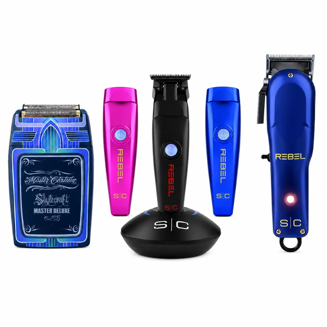 Professional Grooming Bundle Shaver,Trimmer & Clipper StyleCraft Rebel Trio Set SC809M + SC409M + SC601