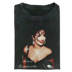Selena Quintanilla Vintage 90's Graphic Unisex Shirt, Selena's signature T-Shirt, Fan Gift Graphic Tee, Gift for Him Her Womenswear Tops Clothes Cotton Apparel Pieces Soft Classic
