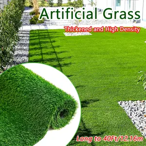 Extra-Large Artificial Grass Rolls - Exterior Decor Solution for Home Backyard, Patio, Balcony - Thickened Fake Green Turf, Pet-Friendly Mat, Customizable Lengths of 5/10/15/20/30/40Ft, Free Tailor Service, 5/10/15/20/30/40ft