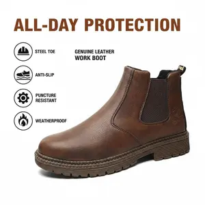Heavy-Duty Splash-proof Smash-proof Puncture-proof Breathable Safety Shoes Unisex Chef Work Shoe Waterproof Anti-slip Durable Outdoor Comfortable Providing Maximum Stability on Slippery Wet Surfaces Delivering Superior Traction and Fatigue Relief Now