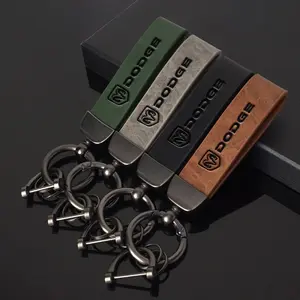 Dodge Charger Caliber Challenger Journey Avenger Caravan Durango Nitro Car Leather Keychain, Durable & Stylish Accessory