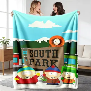 South Park Town Themed Blanket, South Park Cozy, South Park Design, High-Quality Flannel Fabric for Soft Touch and Warmth, Ideal Gift for South Park Fans and Home Decor