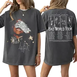 2 Side Michael Jackson Bad World Tour 1987 T-Shirt, Vintage King of Pop Concert Outfit, Retro Bootleg Music Tee, King Of Pop Unisex Fan Gift