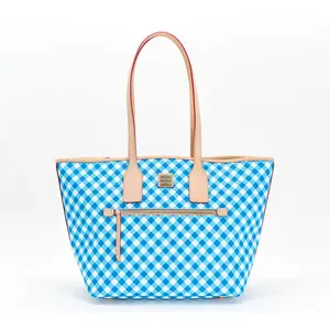 Dooney & Bourke Coated Cotton Gingham Large Tote
