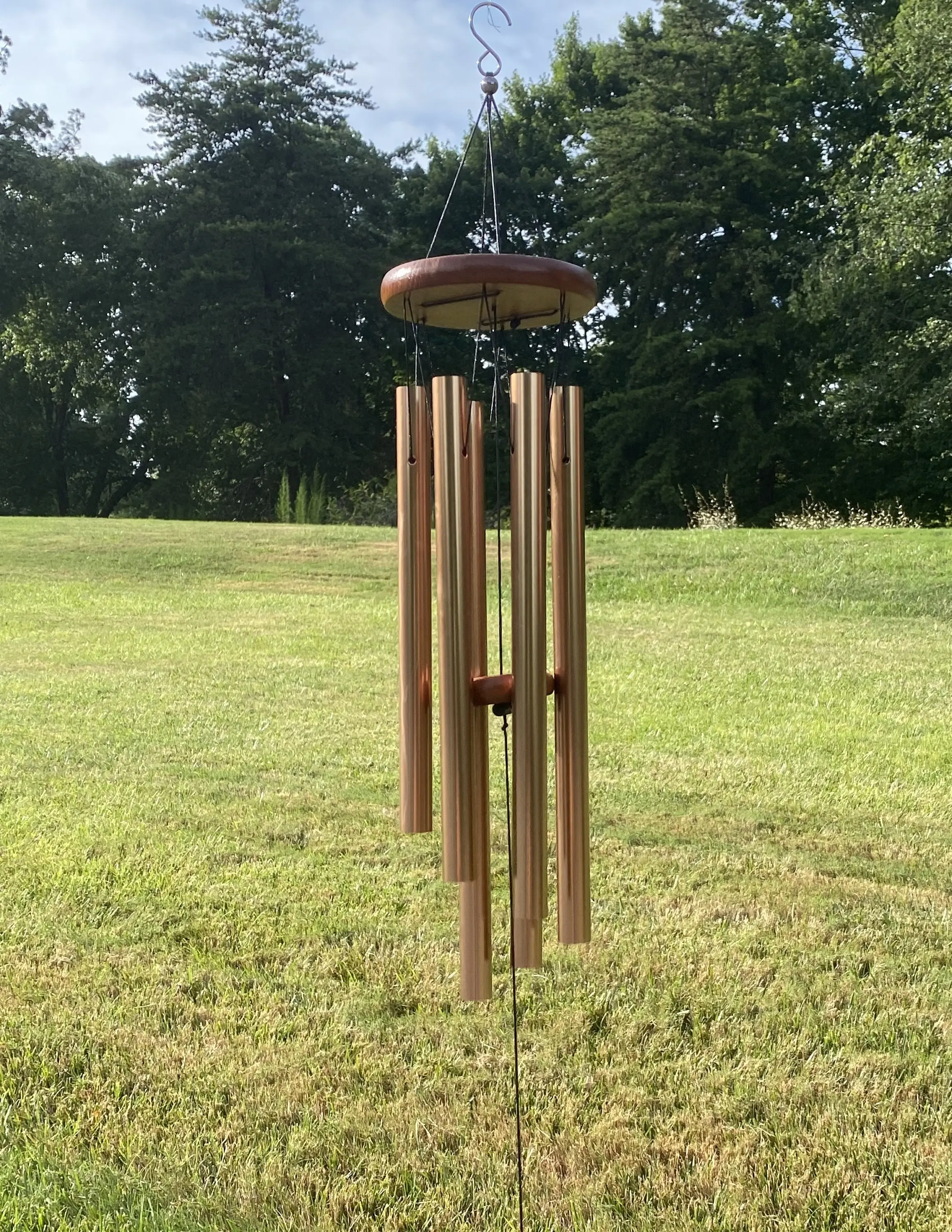 Sunshine Wind Chimes, 33 Inch Harmonic Deep Tone Golden Metal Wind Chime, The Beautiful Wind Chime Can Create a Spirit Sound for Backyard