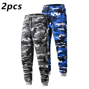 Two-piece set men's outdoor camouflage sports pants American vintage camouflage style USA print details drawstring ankle cuffs comfortable versatile suitable for sports enthusiasts daily commute street fashion outdoor light exercise providing stylish outf