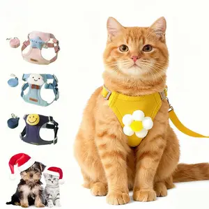 Pet Harness Leash Set – Adorable 3D Cartoon Vest for Small Dogs & Cats, Adjustable & Comfortable, Perfect for Daily Walks, Fashionable PawfectFit cataccessories