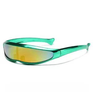 2026 New Electroplated Silver Dolphin Sunglasses, Y2K Futuristic Party Glasses, Trendy Outdoor Cycling Sports Shades for Men