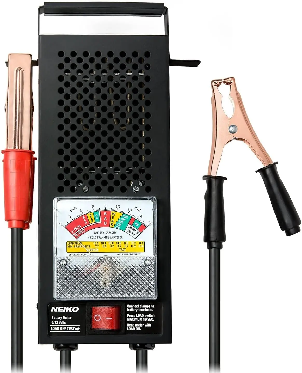 NEIKO 40510A Car Battery Tester | 100 AMP 6 and 12 Volt Automotive Load Checker | CCA Analyzer