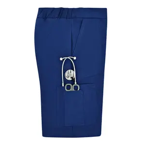 Blue Compressionfit Scrub Pant - All Seasons Plain Soft Comfortable with Hidden Compression