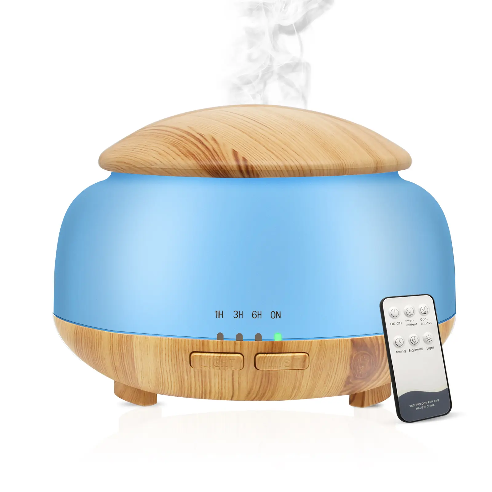 Upgraded Essential Oil Diffuser, DAROMA Aromatherapy Diffuser with Remote Control,300ml Aroma Ultrasonic Nebulizing Cool Mist Humidifier,7 Color Mood Lights & Waterless Auto-Off for Home Office Gift, Dark/Light Wood oildiffuser diffuser for