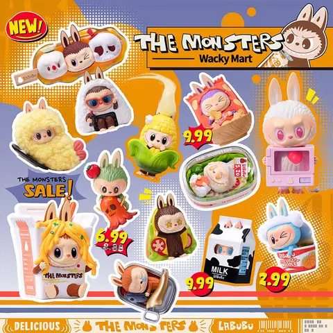 POP MART THE MONSTERS Wacky Mart Series Figures, Blind Box, Mystery Box LABUBU Fun Toy