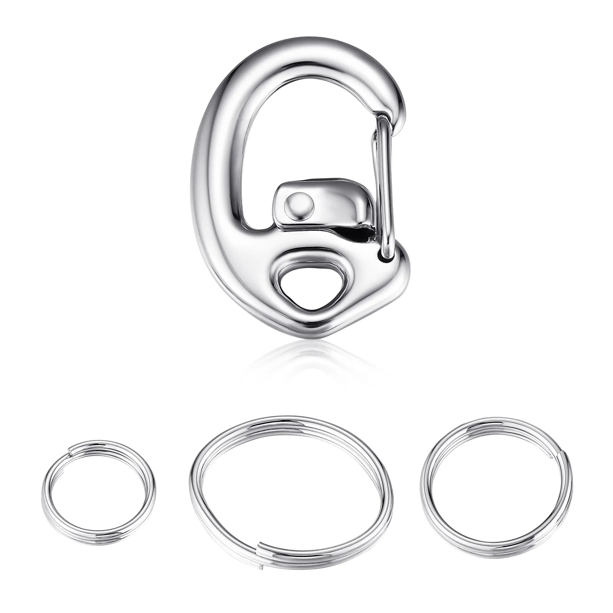 Leash King Fliplock Carabiner Dog Tag Clips - Quick Release Collar Clips for ID Tags, Pet Safety, and Keychains - Small Secure Carabiner Clips for Dog Collars, Keys, and More
