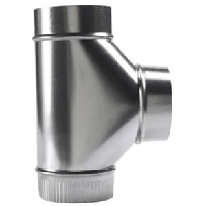 212 MAIN 6 in. 26 Gauge Gray Metal Galvanized Full Flow Tee Water Pipe, Model 6-304-EZ, for Boating, Water Sports