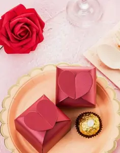Red Heart-Shaped Gift Boxes-10pcs