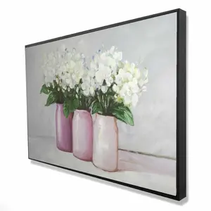 Begin Home Decor 2081-2436-FL116 24 x 36 in. Hydrangea Flowers in Pink Vases - Bedroom Botanical Canvas