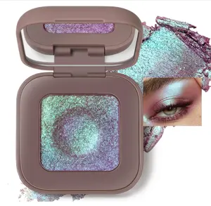 Noerrors Duochrome Plum Mauve Green Blue Glitter Eyeshadow Palette, Holographic Chameleon Rich Color Shimmer Metallic Eye Shadow, Color Shift Sparkle Iridescent Eye Brightener Fairy Makeup for Rave#02