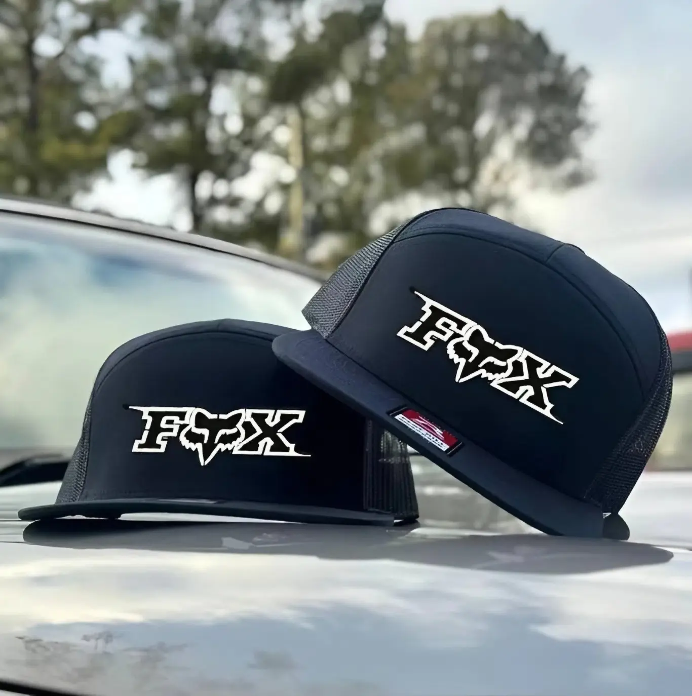 Unisex Road Trucker Hat | Black 3 Panel Mesh Snapback | Embroidered Flat Bill Cap | Outdoor Gift | Gift for him