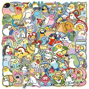 70PCS Cartoon Colored-Edge Parrot Graffiti Stickers - Waterproof DIY Decor for Guitar, Notebook & Luggage reforgedglory