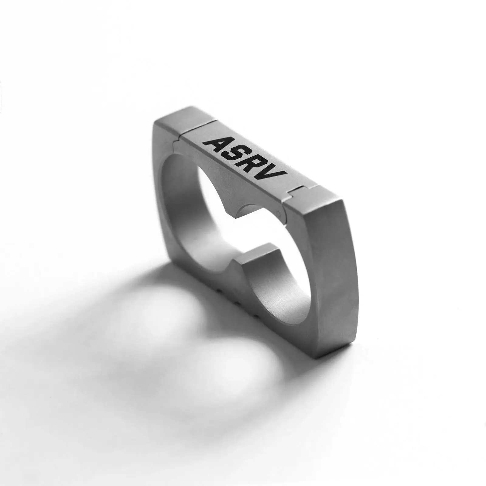 Stainless Steel Carabiner Double Ring, s/m Sizes, Ring Shape, Solid Metal, Precision Cut Fashion Accessory, Multi-Size, Cnc Precision Machining, Customized, Laser Engraved Branding, Medium: Ring Size 10-11