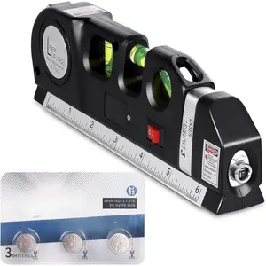 Laser Level Multi Tool  Multipurpose Cross Line leveler Kit Tools with Metric Rulers 8ft/2.5M for Hanging Pictures Cabinets Tile Curtains Walls by