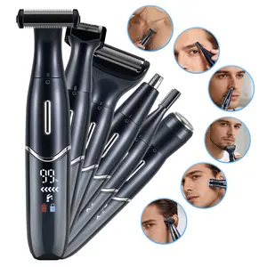 Men's Six-In-One Grooming Set, Multifunctional Hair Trimmer, Body Trimmer, Cordless Rechargeable Trimmer, Electric Eyebrow Razor, Nose Hair Clipper, Shaver, Sideburns Trimmer, Cordless Trimmers, Full Body Washable Gift, Personal Care Appliances