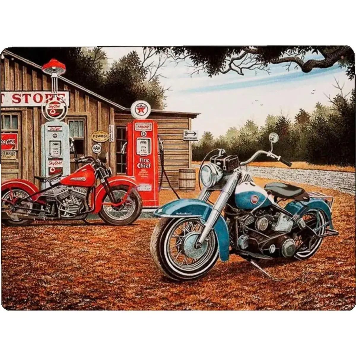Vintage Motorcycle Pattern Metal Wall Sign, 1 Count Exquisite Artistic Metal Wall Art, Wall Decor for Home Living Room Bedroom Garage Workshop, Ornaments, Home Decor Products