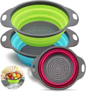 Silicone Collapsible Colander Sink Colander Collapsible Camping Versatile Collapsible Strainer Sink Strainer Basket over Sink Strainer (Large) Trendsettings