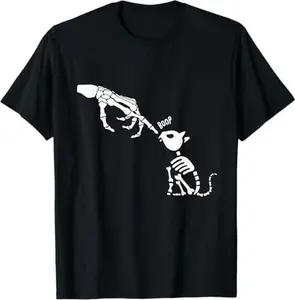 Skeleton Cat Halloween Goth Boop Cat Cute Halloween T-Shirt