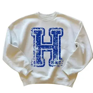 Custom Varsity Letter Sweatshirt,Distressed Name Personalized Crewneck,Team First Letter,Birthday Gift,Vintage Name Sweater