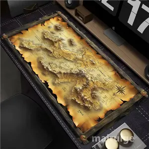 1-Piece Large Gaming Mouse Pad Retro Corsair Map Design Non-Slip, Washable Rubber Base Computer & Office Decor Extra-Long Computer Accessory Top Choice for Gamer Gifts Study & Work Area Decor Desktop Mouse Pad Gaming Pad XXL Size Mouse Pad