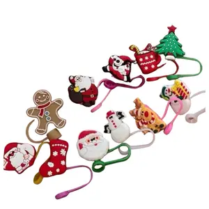 Modern Christmas Themed Straw Toppers Collection