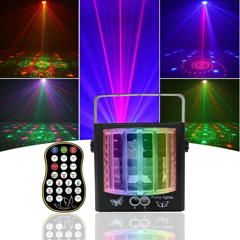 Flashback Events Party Lights Butterfly Laser RGB UV LED projector stage lights Sound active DJ party lights for Karoke Nightclub bar birthday house rave parties